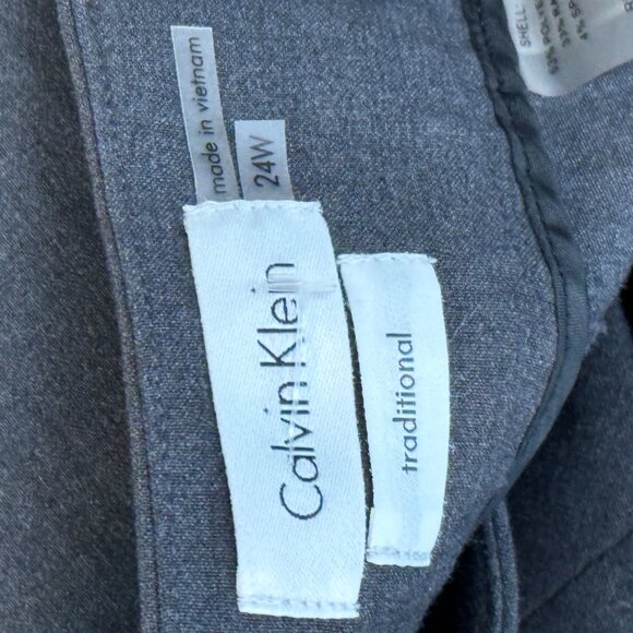Calvin Klein Women's Traditional Gray Dress Pants 24W straight stretch career - Picture 2 of 10
